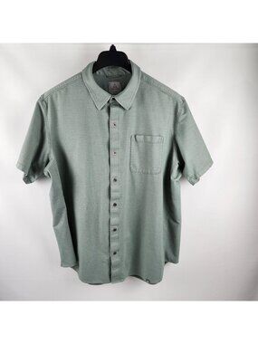 Ascend Shirt Mens 2XL Green Button Up S/S Collared